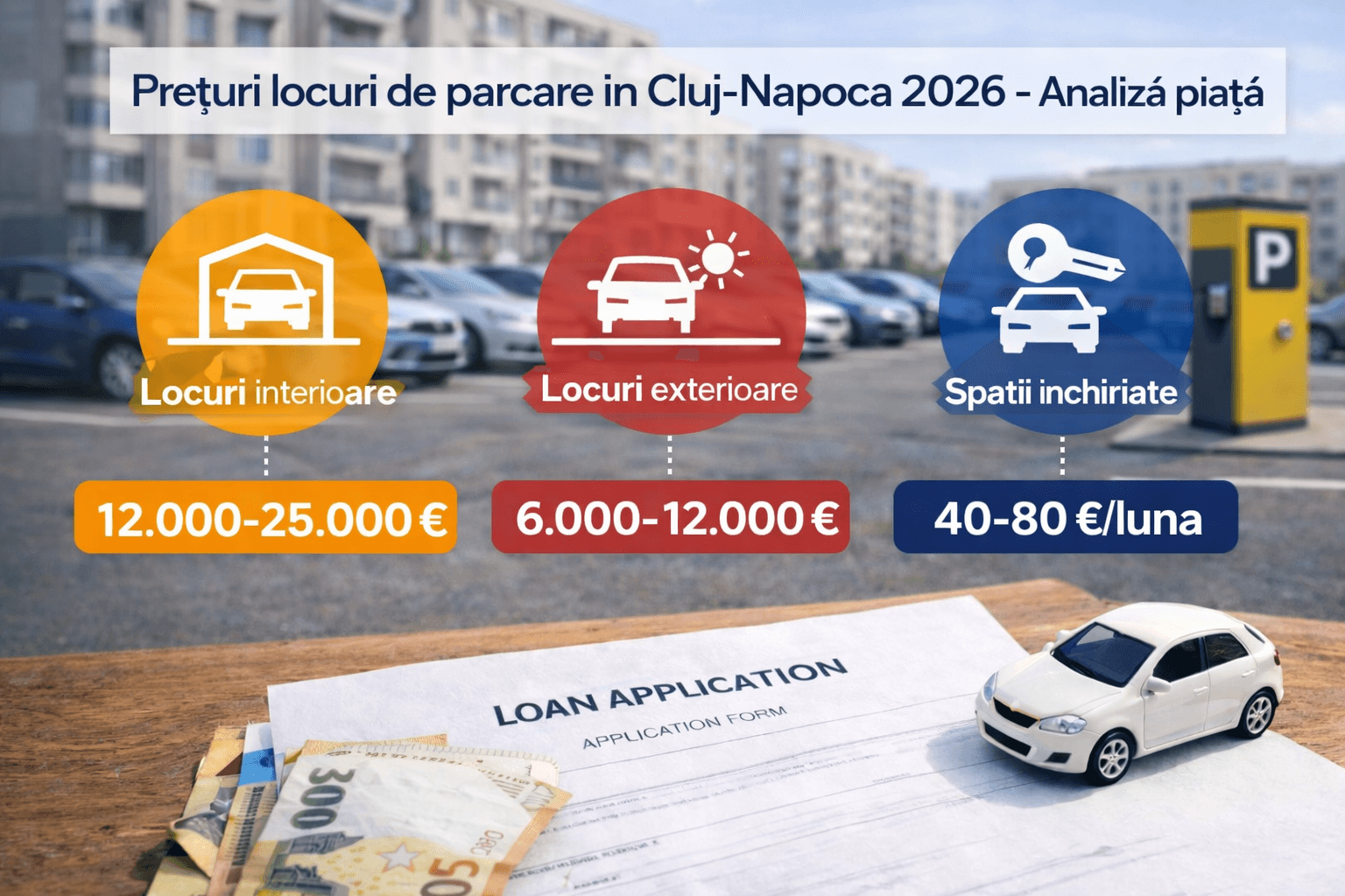 Prețuri locuri de parcare în Cluj-Napoca 2026 - Analiză piață