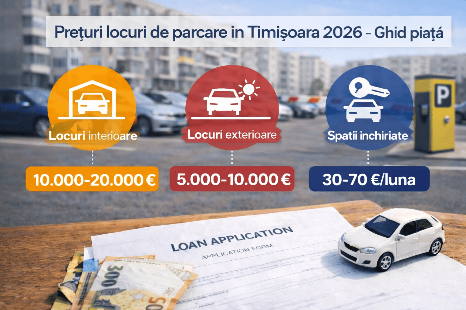 Prețuri locuri de parcare în Timișoara 2026 - Ghid piață